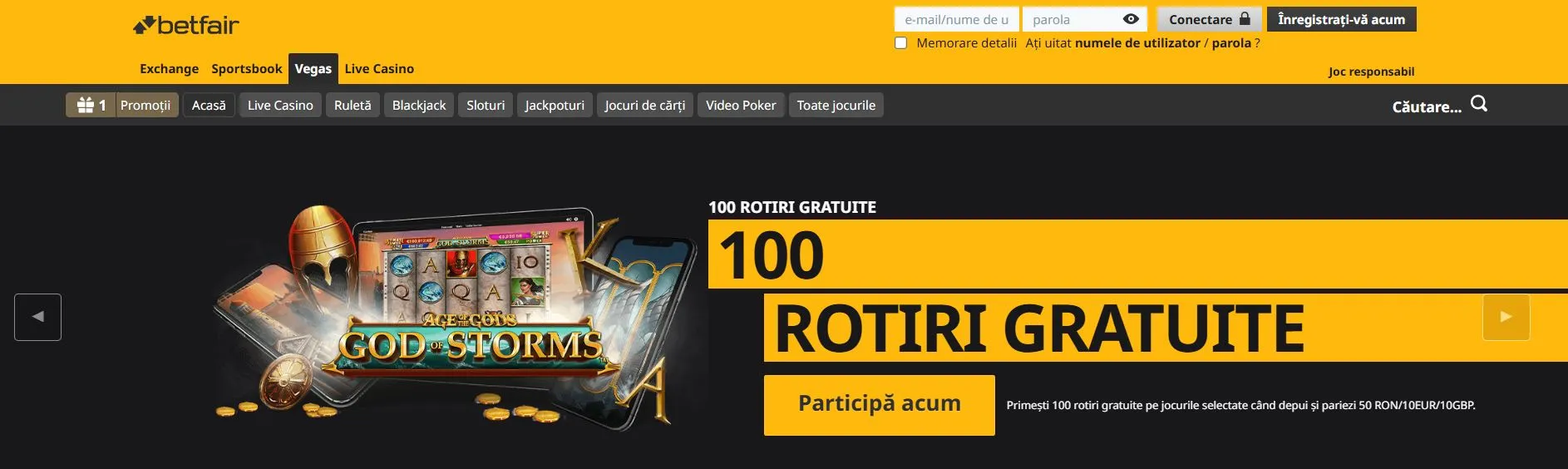 Lista cazinouri online Betfair Casino